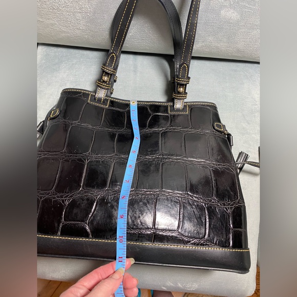 Dooney and Bourke Double Tassel Croc Shoulder Bag approximately 14” x 11” x 5” - Picture 17 of 17